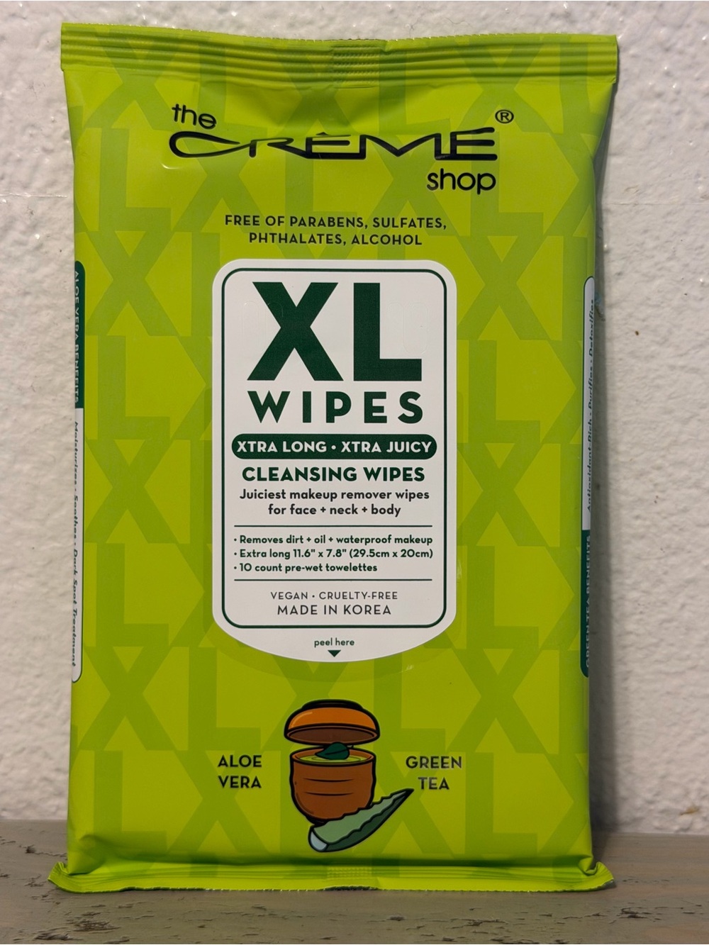 The Crème Shop XL Wipes Cleansing Wipes - Green Aloe Vera & Green Tea